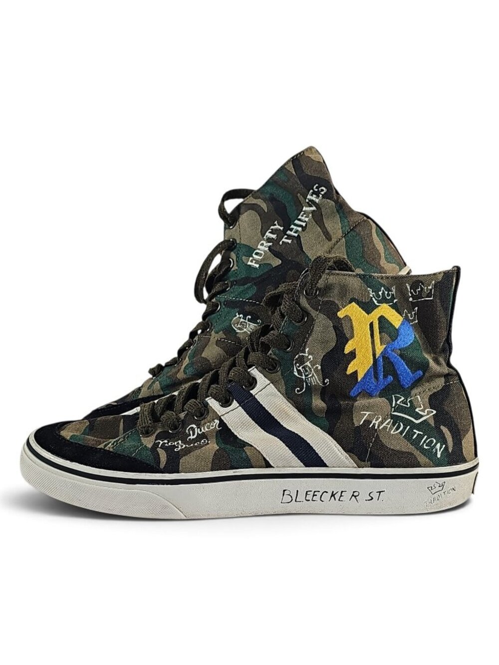 Polo Ralph Lauren Solomon Men's 9.5 Camo Graffiti High Top Sneakers